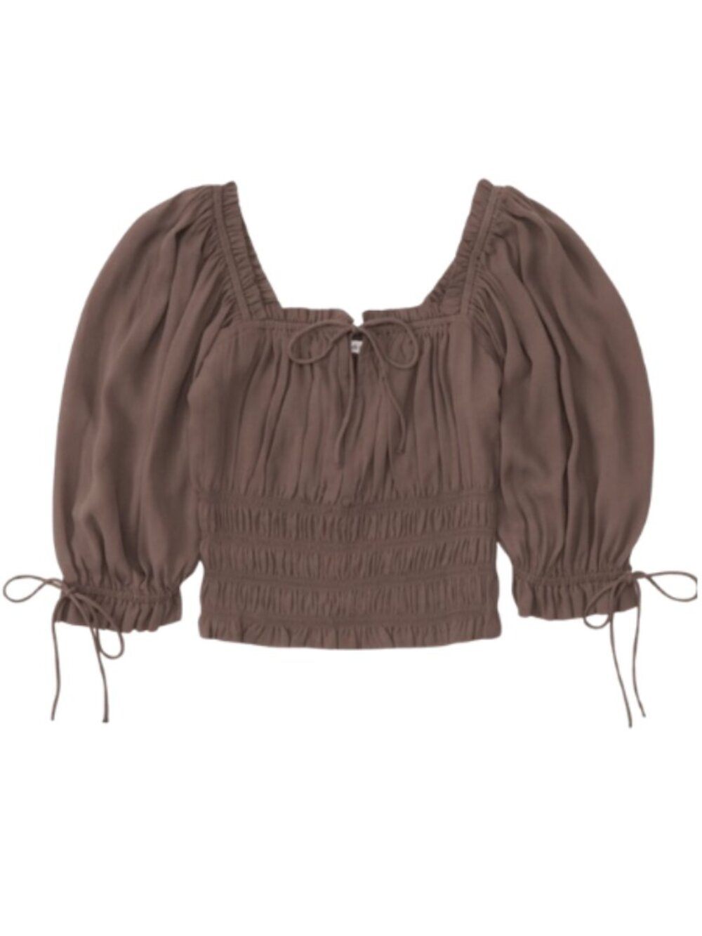 Abercrombie & Fitch chocolate brown off the shoulder ruched top size M
